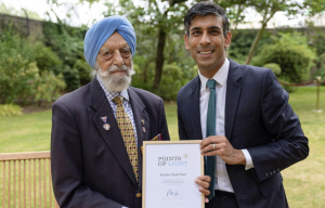 U.K. PM Rishi Sunak Honours 101-Year-Old Sikh World War II Veteran With Points Of Light Award