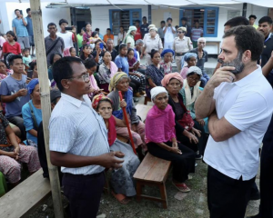 Gandhi visits relief camps in Manipur's Moirang