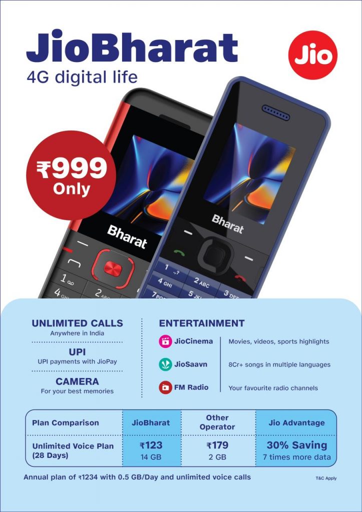 Jio Accelerates ‘2G-Mukt Bharat’ Vision With ‘Jio Bharat’ Phone Platform