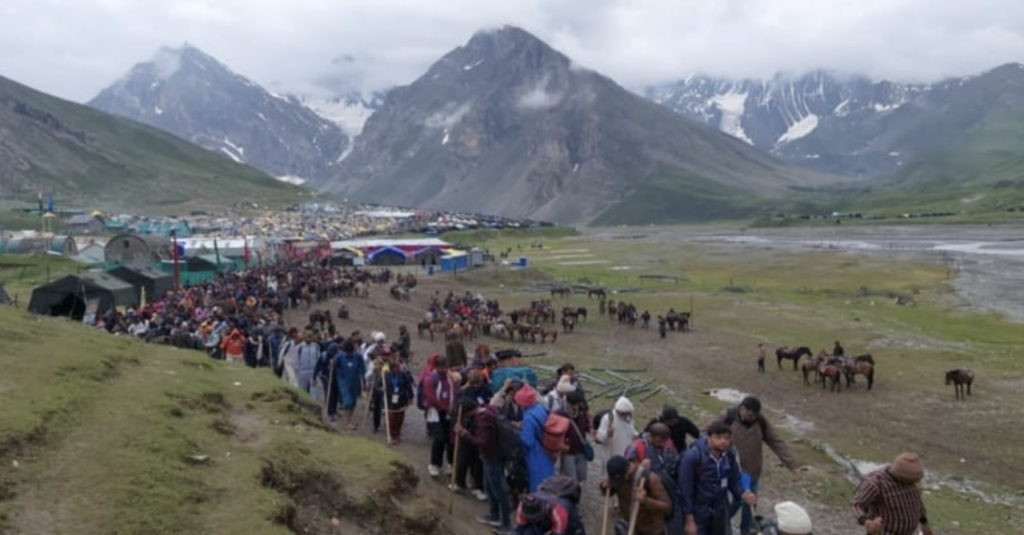 Fresh Batch Of Pilgrims departs from Pantha Chowk Base Camp in Srinagar for the Amarnath Yatra