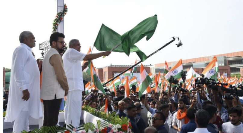 Vice President flags off ‘Har Ghar Tiranga’ bike rally in Delhi