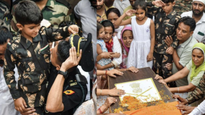 6-yr-old son bids adieu to Col Singh with ‘Jai Hind’; Major Dhonchak cremated at native village