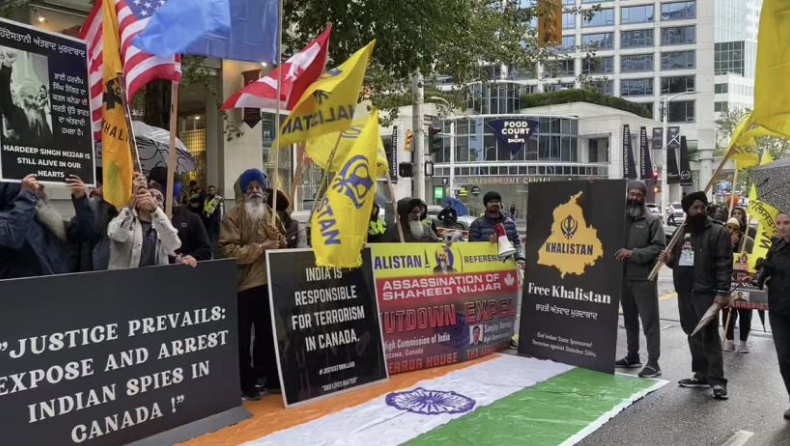 Khalistan supporters protest outside the Indian Consulate in Vancouver