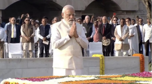 PM pays tribute to Mahatma Gandhi at Rajghat