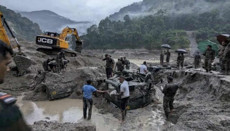 Search for 22 missing Indian Army Personnel Continues : Sikkim Flash Flood