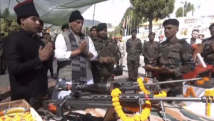 Rajnath Singh performs 'Shastra Puja' in Tawang