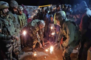 Army jawans celebrate Diwali with locals at Uri village near LOC