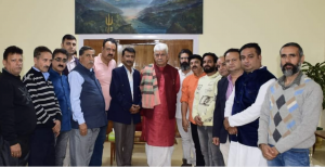 Members of Jagti Joint Action Committee, All Minority Employees Association Kashmir call on LG