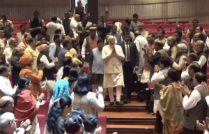 PM Modi given standing ovation at BJP Parliamentary Party meeting for assembly poll success