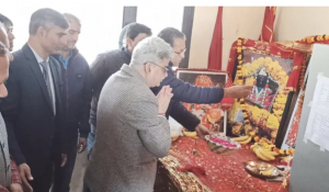  CS inaugurates Mata Bhaderkali Asthapan's Stone Work Sanctum Sanctorium at Thalwal