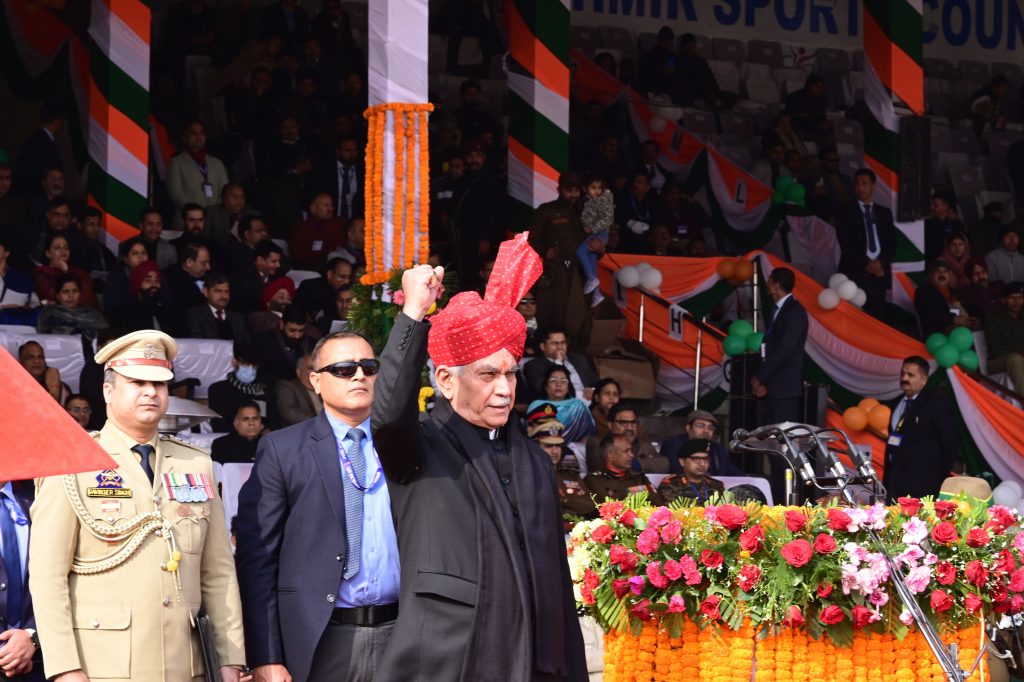 Lt Governor Manoj Sinha unfurls National Flag at Republic Day function