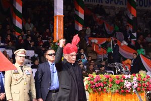  Lt Governor Manoj Sinha unfurls National Flag at Republic Day function