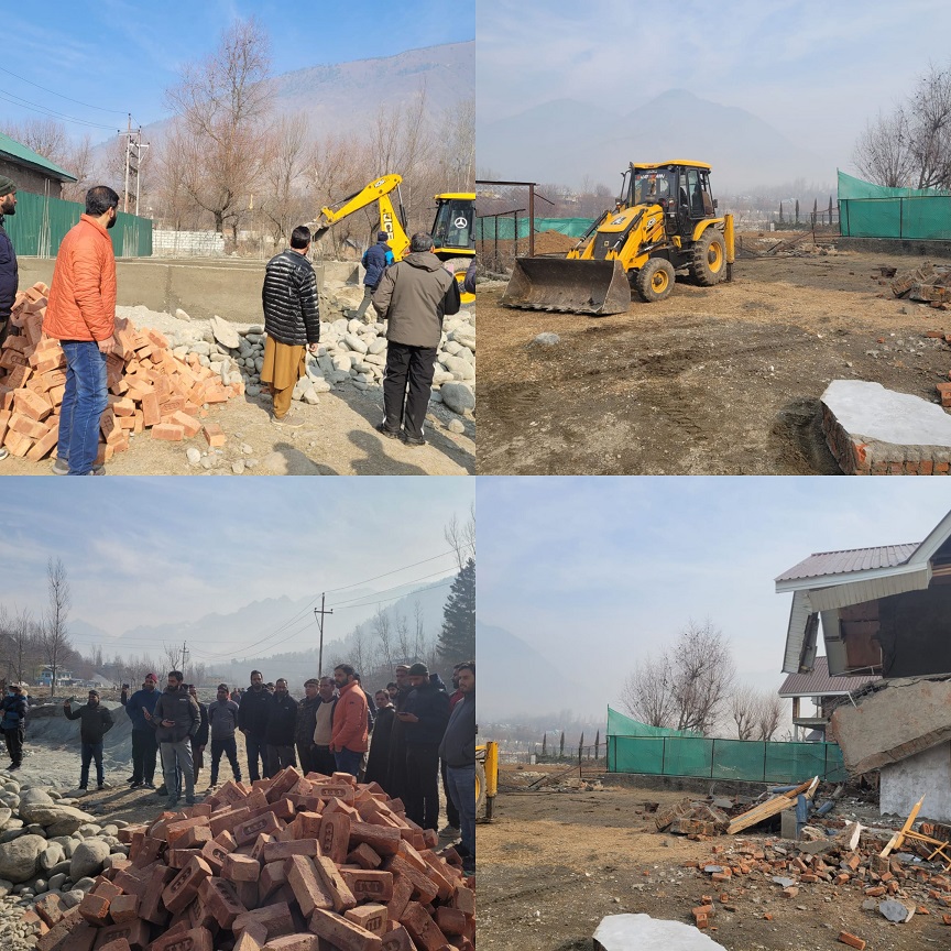 Massive demolition drive held in Kangan areas