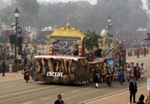  Ladakh tableau features girls playing ice hockey during Republic Day parade at Kartavya Path