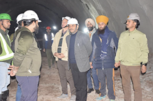 NH144A Widening Project: DDC Rajouri inspects South Point of 700-meter tunnel at Nowshera