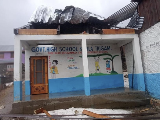 Rooftops of homes, schools damaged as gusty winds wreak havoc in Ramban