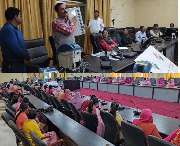 Training on handling of EVMs, VVPATs for Anganwari staff organised at Ramban