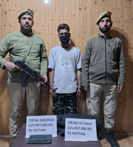 J&K Police solves theft cases of Masjid Sharief Pattan & SBI branch Pattan; accused arrested