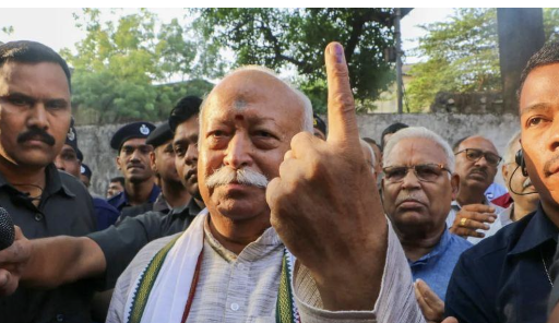 Lok Sabha polls: Mohan Bhagwat casts his ballot in Nagpur, urges voters to come out and exercise their franchise