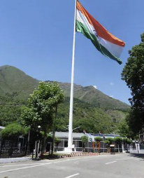 108-foot flagpole with tricolour mounted near LOC in URI