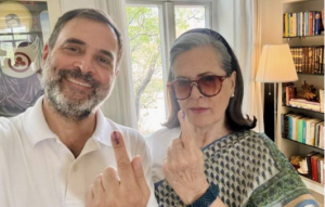  Lok Sabha polls: Congress' Rahul Gandhi and Sonia Gandhi cast their votes in Delhi