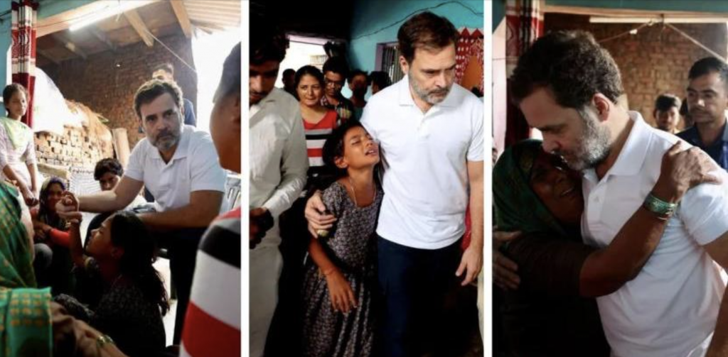 Rahul Gandhi consoles family members of Hathras stampede victims