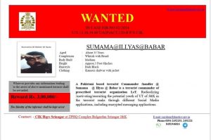 J&K police announces reward for a Pak handler of LeT