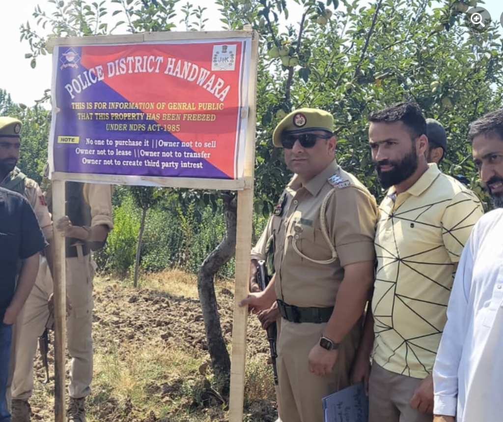 Police attach property of drug peddler in Handwara