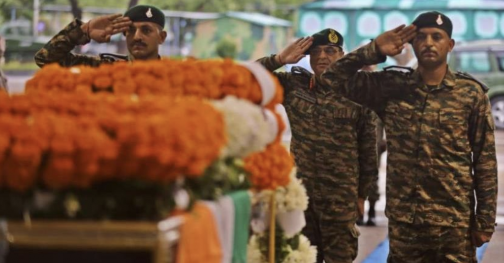 Army pays solemn tribute to Captain Deepak Singh who was martyred in Doda encounter