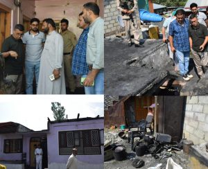 DC Bandipora visits Fire Victim family of Mantrigam; assures Support from Administration