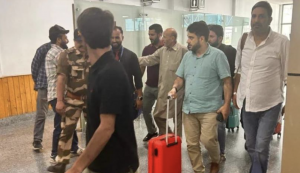  Engineer Rashid touches down in Srinagar, bows down on road