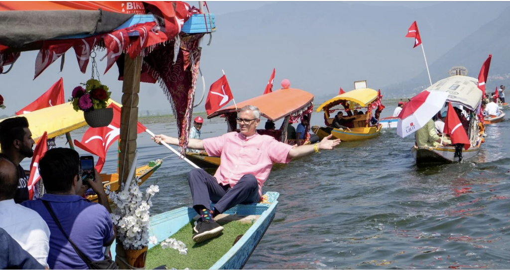 NC holds shikara rally in Dal Lake ahead of 2nd phase in J&K