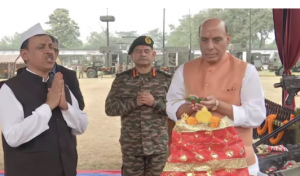  Rajnath Singh performs Shashtra Puja at Sukhana Cantonment on Vijaya Dashmi