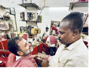 Rahul Gandhi helps barber get essential items for his shop