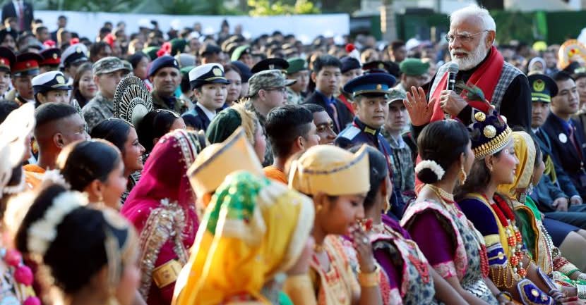 Prime Minister Narendra Modi interacts with participants of Republic Day parade, emphasises on Viksit Bharat