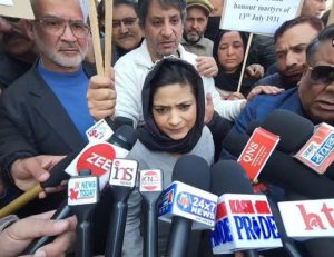 PDP holds protest march over BJP leader’s remarks on 1931 ‘martyrs’, demands apology