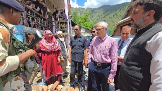 Chief Minister Omar Abdullah visits Pakistani shelling-affected area in Kupwara