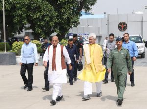 Rajnath Singh Reaches Srinagar, To Review Security Situation In J&K