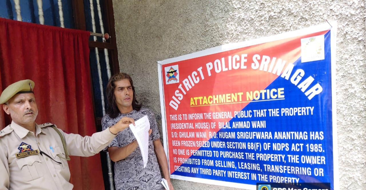 Police Attaches Property Of Notorious Drug Peddler Worth ₹ 50 Lakhs Under NDPS Act In Srinagar