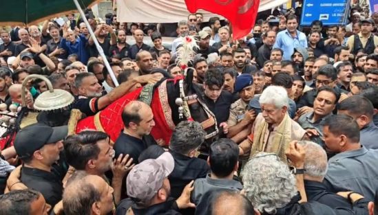 LG Manoj Sinha Joins 10th Muharram Procession in Srinagar
