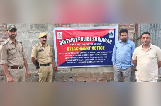 J&K Police Attach Property Of 2 ‘Drug Peddler’ Brothers In Srinagar