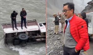 Vehicle Falls In River Ahead Of Union Minister Kiren Rijiju’s Convoy Near Drass, Two Passengers Rescued