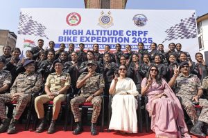 DG CRPF Flags Off Third Mahila High-Altitude Bike Expedition From Srinagar