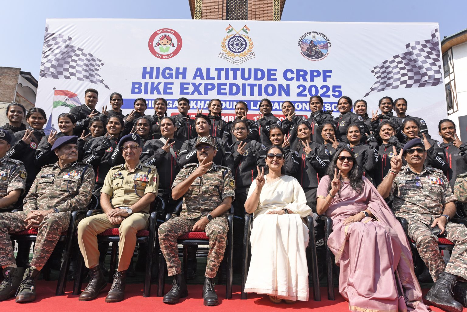 DG CRPF Flags Off Third Mahila High-Altitude Bike Expedition From Srinagar