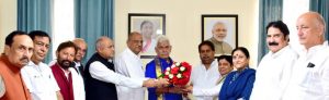 Delegation of JKPCC Leaders Led by Raman Bhalla Meets LG Manoj Sinha