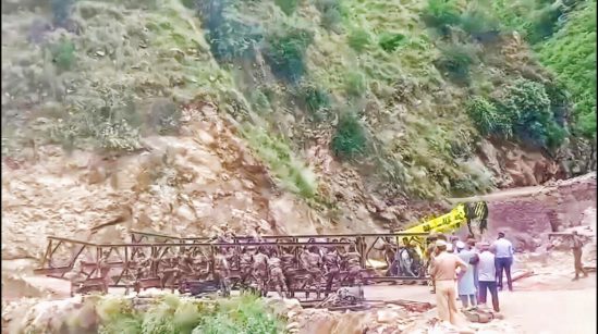Army starts work on Bailey bridge to restore traffic on NH-244