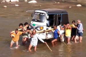 Locals Carry Auto Rickshaw On Shoulders After Key Bridge Washed Away In Udhampur’s Village