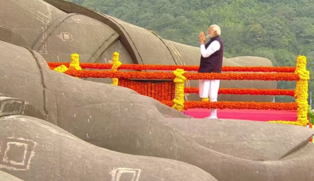 PM Modi pays floral tribute to Sardar Vallabhbhai Patel at Statue of Unity on his 150th Jayanti