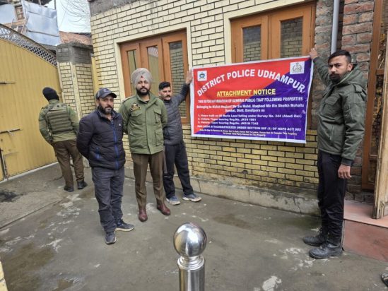 J&K Police Attach ₹1.20 Crore Properties of Inter-District Drug Peddler in Udhampur