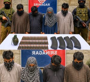 Four OGWs Arrested in Srinagar for Providing Logistic Support to Terrorists; Arms, Ammunition Recovered